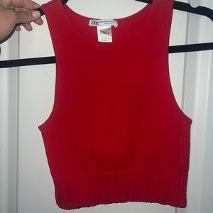 Zara Red high neck crop top